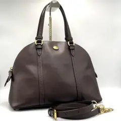 COACH コーチ ペイトンレザー コーラ ドームド サッチェル 2WAYバッグ