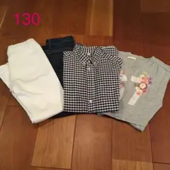 ワンピース2枚★ジーンズ2本　4点セット（130）