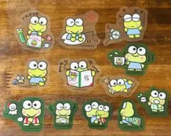 サンリオ　けろけろけろっぴ　クリアステッカーシール　１２枚　レトロ　シール