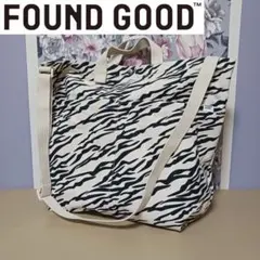 【FOUND GOOD】ゼブラ柄キャンバスショルダーバッグ