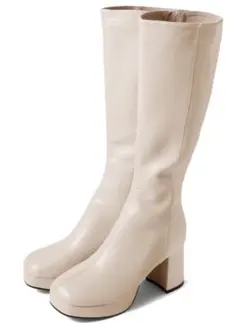 ＊ センターシームチャンキーヒールレザーロングブーツ[gd1431] ＊