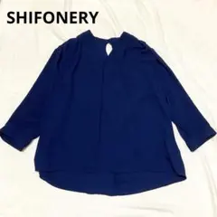 SHIFONERY ブラウス　ネイビー　キレイめ　仕事着　36