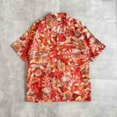 1970's USA製 コットン 開襟 オープンカラー アロハ ハワイアンシャツ
