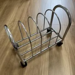 スチール製 マガジンラック キャスター付き