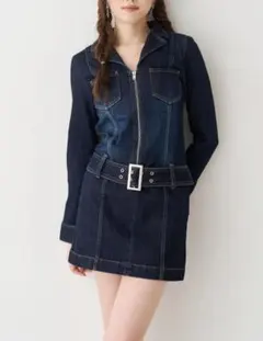 EVRIS エヴリス ストレッチデニムシャツミニワンピースのサムネイル