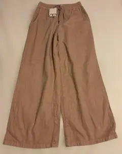 ZARA ピンクベージュ ワイドパンツ Sサイズ