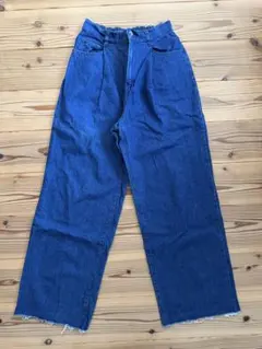 ダークブルーワイドレッグデニム