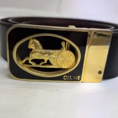 ✿CELINEセリーヌ馬車柄 馬車バックル ベルトヴィンテージレア