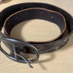 old gapレザーベルト ダークブラウン 刺繍デザインのサムネイル