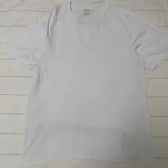 【美品】ユニクロ ドライEXクルーネックT M ホワイト 速乾 吸汗 スポーツ