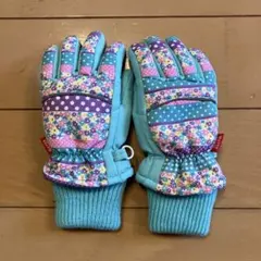 【未使用】スノーグローブ　100 110 手袋　防水　花柄　スキー