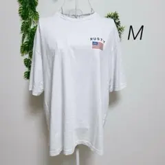 ラスティ・メンズ M 半袖Tシャツ L ホワイトアメリカ国旗プリント