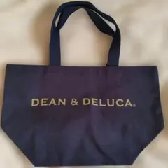 ✨DEAN & DELUCA／ トートバッグ／ ネイビー／ゴールドロゴ／Sサイズ