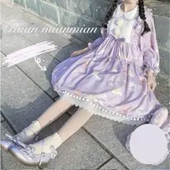 ロリータ ワンピース パープル