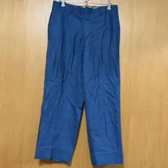 青色 スラックス レディース　パンツズボン　オフィス通勤