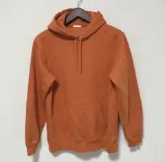 GUジーユー【L】スウェットプルパーカ(長袖)(裏起毛)オレンジ色