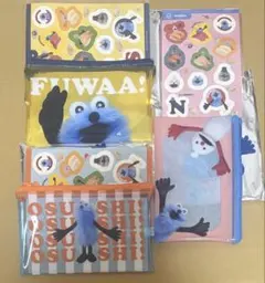 スンスン スシロー コラボ クリアポーチ＆シール　3種セット コンプリート