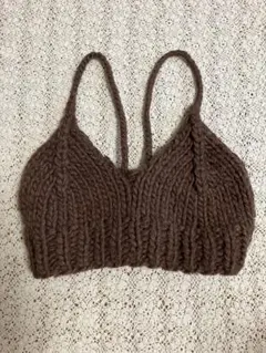 FREAK'S STORE ニット　編み込み ビスチェ　ブラウン