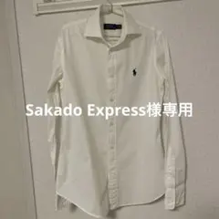 POLO RALPH LAUREN 白シャツ 刺繍ロゴ サイズ0 XS 細身