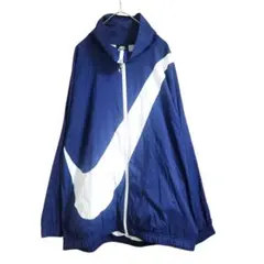 NIKE ナイロンジャケット ビッグスウッシュ 紺 M