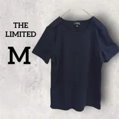 THE LIMITED【M】クルーネック 半袖トップス ダークネイビー綺麗め