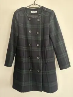 NATURAL BEAUTY BASIC/ブラックウォッチノーカラーコート