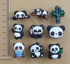 クロックス ジビッツ アクセサリー パンダ Panda 9点セット