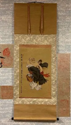 武藤清風/笑福布袋/布袋図/笑福極意在此中/掛軸☆宝船☆Z-93 笑福布袋掛け軸 - メルカリ