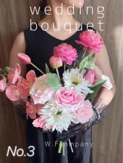 即日発送OK・リボン選べます{ウェディングブーケ}韓国風・高級造花