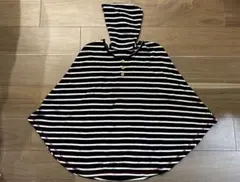 ストライプ フード付き授乳ケープ