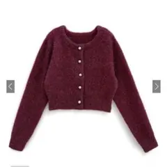 ラメシャギーニットカーディガン レッド GRL mh30