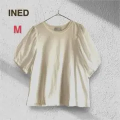 INED イネド 異素材 パフスリーブ カットソー M ホワイト 半袖 可愛いのサムネイル