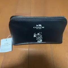 COACH スヌーピーコラボ ポーチ ブラック