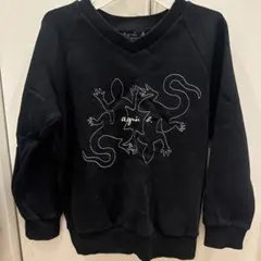 agnès b. トカゲデザイン Vネック トレーナー 8歳