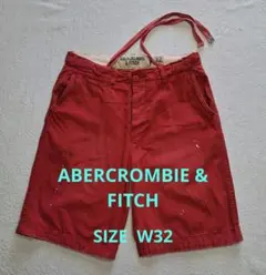 A&F  アバクロンビー&フィッチ　ダメージペイント加工カーゴショートパンツ