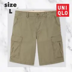 【値下げ】UNIQLOユニクロ チノ カーゴショートパンツ オリーブ Lサイズ