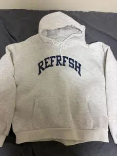 グレー REFRFSH ロゴ パーカー