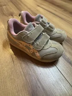 ASICS ベルクロスニーカー グレー/ピンク　16センチ
