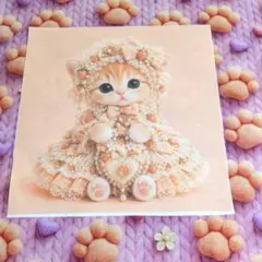 미사용 可愛い猫ちゃんパネル生地＆肉球柄生地