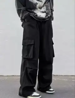 MANFINITY ブラックカーゴパンツ メンズ カジュアル モードのサムネイル