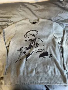 HUF アートプリント ニットセーター L グレー