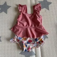 ベビー水着(女の子) サイズ80cm フリル付き