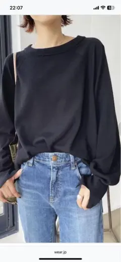 Spick & Span ウォッシャブルビッグプルオーバー黒