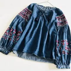 FREAK’S STOREフリークスストアウクライナ刺繍ブラウスデニム