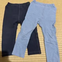 UNIQLO ベビー レギンス 90cm ネイビー・ライトブルー