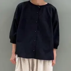 studio clipイージーケア接触冷感マシンウォッシャブリブドルマルブラウス