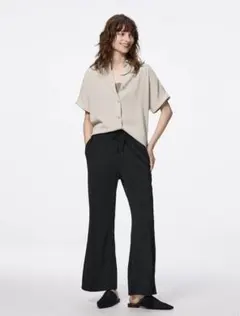 ‼️早い者勝ち‼️リブプルオンパンツ【ブラック/黒】GU/ジーユー