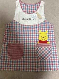 ウィニー・ザ・プー チェック柄エプロン　保育士