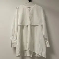 即決OK ap retro バックプリーツバンドカラーシャツ 襟付き　ホワイトのサムネイル