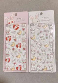うさもちぷくぷくキャンディシール　2種　ボンボンドロップシール　3D立体シール